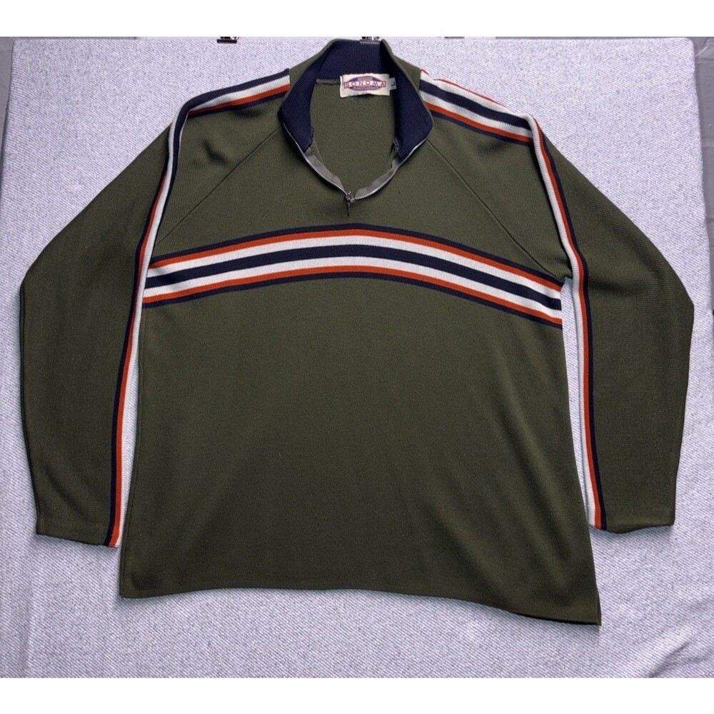 Vintage Sonoma Jean Company 1/4 Zip Knit Pullover - Olive Green Men’s Size L